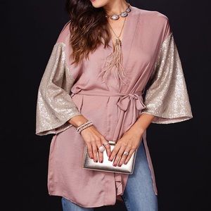 Charming Charlie’s Raquel Sequin Sleeve Kimono